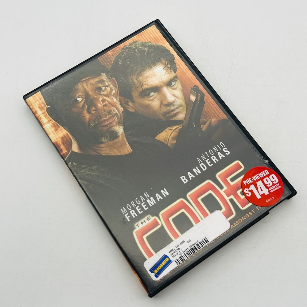 The Code DVD 2009 Morgan Freeman Antonio Banderas Blockbuster Rental Case